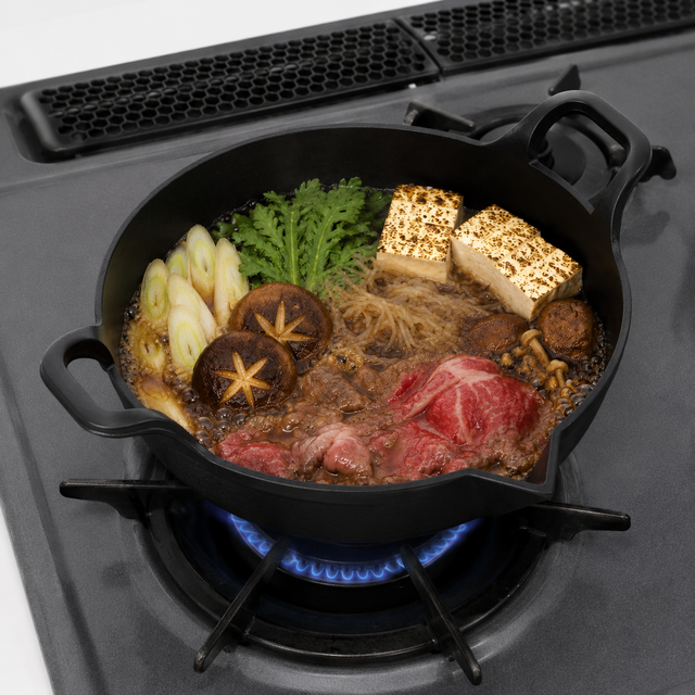 南部鉄器 鉄鍋 すき焼き鍋 天ぷら鍋平底25cm 日本製 直火・IH対応