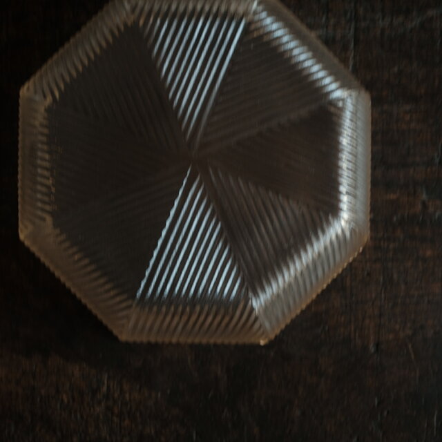 美しい形状◇プレスガラス八角金彩小鉢 vintage retro ガラス食器