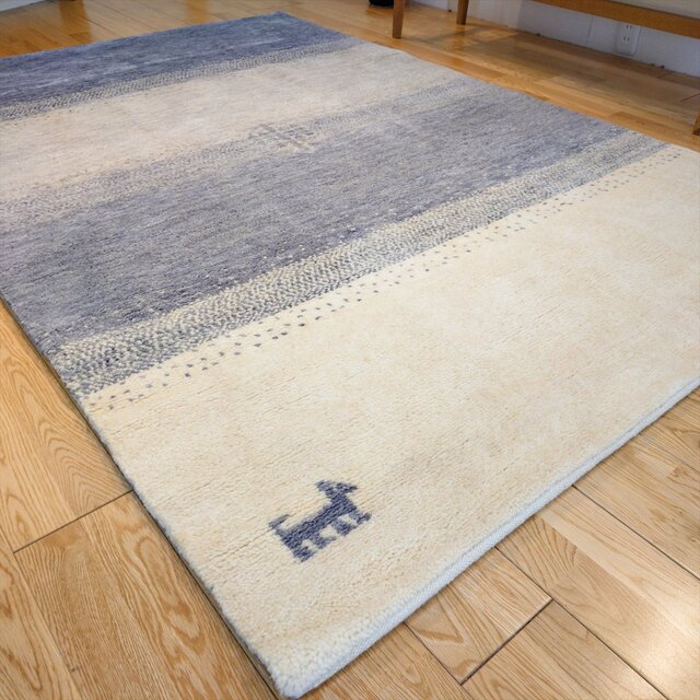 ハンドメイド 夏はさらさら 新商品 ゆるギャッベ ラグ 200x138㎝ 天然