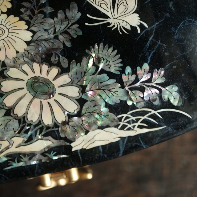 螺鈿細工で素敵◇花と蝶々 ジュエリーボックス 韓国 retro vintage