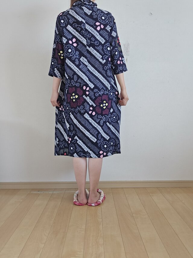 浴衣リメイク 手作り 有松絞り 前開き ワンピース | iichi 日々の
