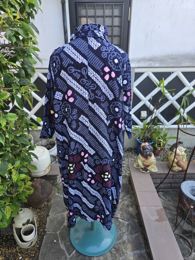 浴衣リメイク 手作り 有松絞り 前開き ワンピース | iichi 日々の