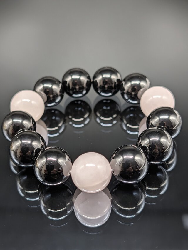 パワーストーン】ローズクォーツ モリオン 16mm (紅水晶・黒水晶