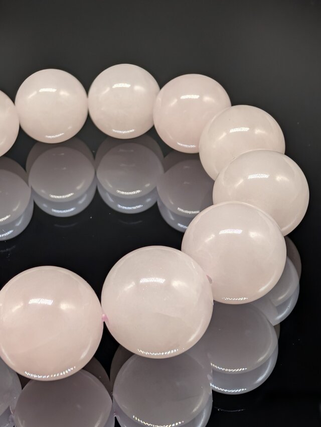 パワーストーン】ローズクォーツ(紅水晶) 16mm ブレスレット 【縁結び