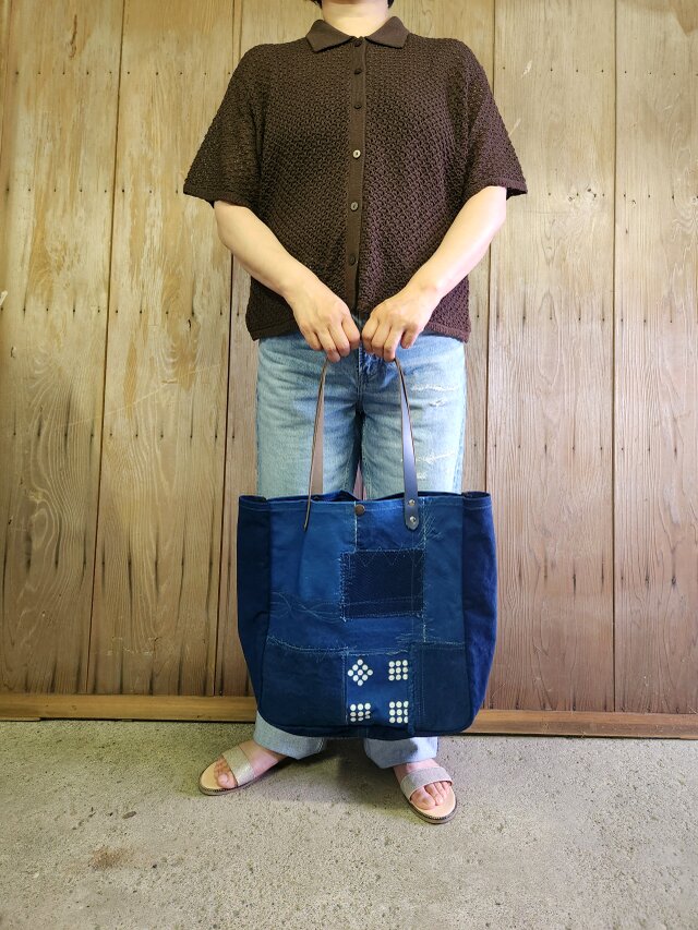 藍染めパッチワークトートバッグ | iichi 日々の暮らしを心地よくする