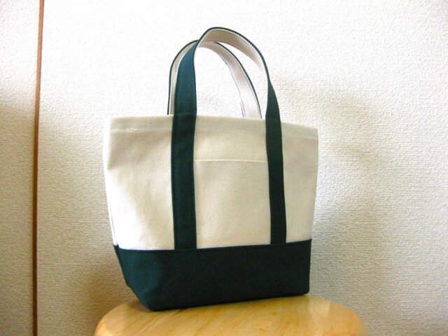 帆布ミニトートバッグ 緑の画像1枚目