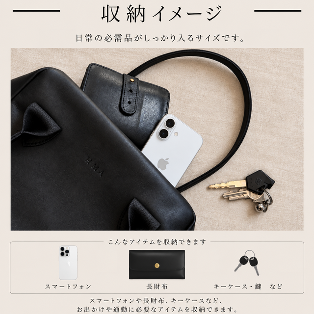 新作】本革 スモールボストンバッグ チャコールブラック 牛革 軽量