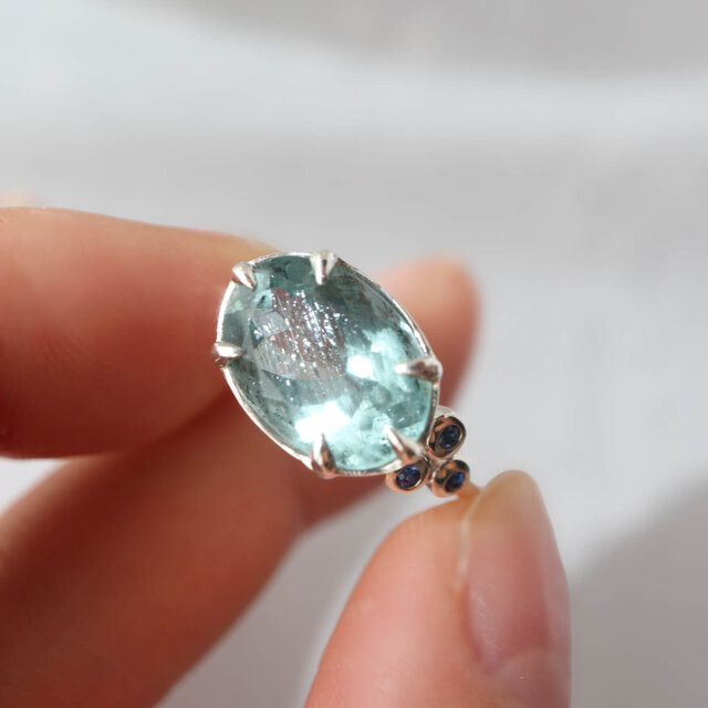 Moss Aquamarine モスアクアマリン＆サファイア リング | iichi 日々の