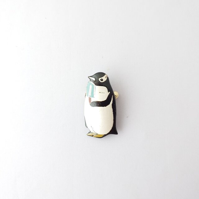 アイスキャンディーとジェンツーペンギン漆ブローチ | iichi 日々の