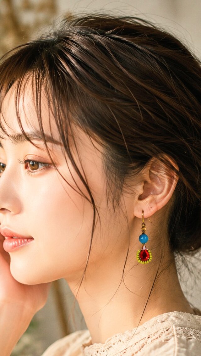 ホットオレンジピアス＊カラフルピアス＊no.745 | iichi 日々の暮らし