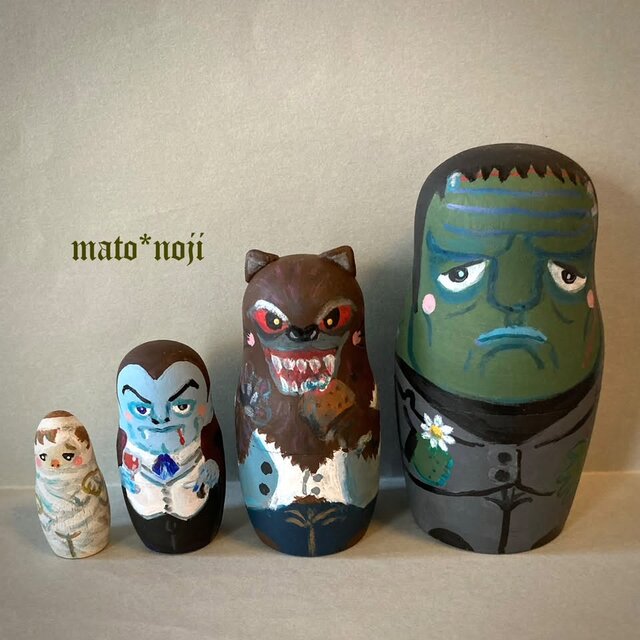 西洋妖怪マトリョーシカ 4人組 | iichi 日々の暮らしを心地よくする