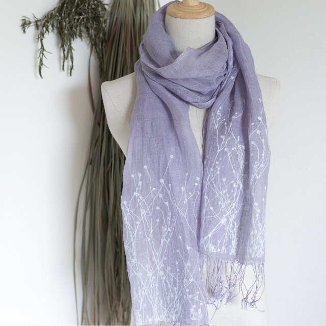 草木染めリネンストール｜Wild Meadow｜Lavender | iichi 日々の暮らし