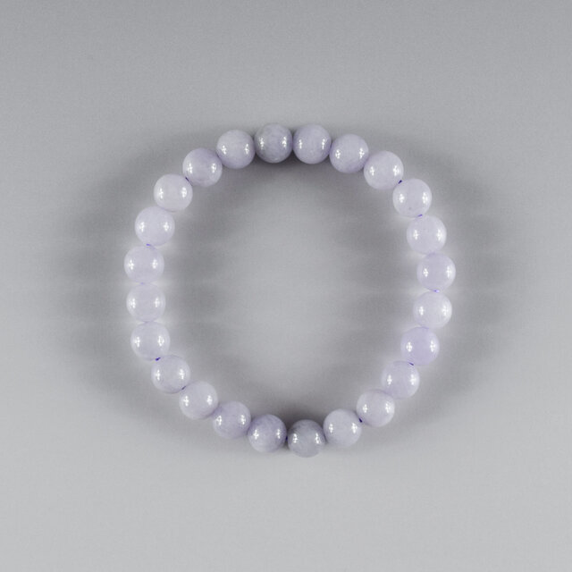 1点もの】8mm ラベンダー翡翠 紫翡翠 ブレスレット 腕輪 H2 | iichi