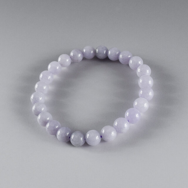 1点もの】8mm ラベンダー翡翠 紫翡翠 ブレスレット 腕輪 H2 | iichi