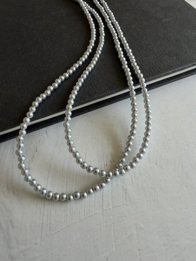 Pearls Long Necklaces 3mm グレーパールロング105～110cm ロング1