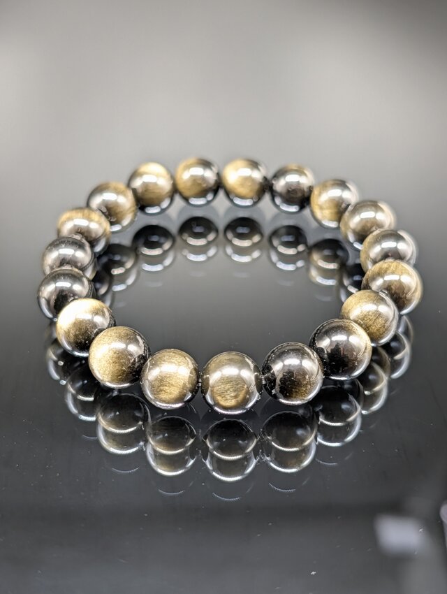 パワーストーン】ゴールデンオブシディアン 黒曜石 10mm ブレスレット