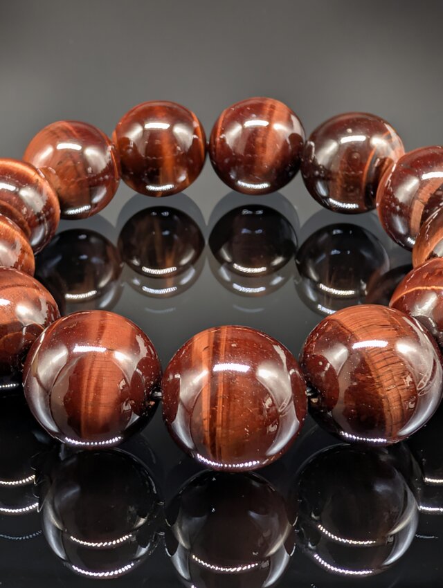 パワーストーン】レッドタイガーアイ 16mm ブレスレット 【仕事運・金