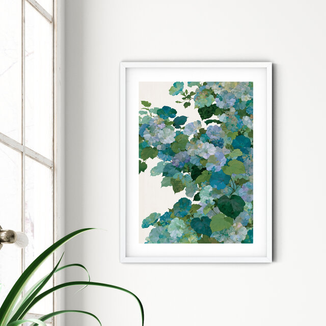 ボタニカル【初夏に溶け込む朝顔 タイプB】植物画 水彩画 絵画