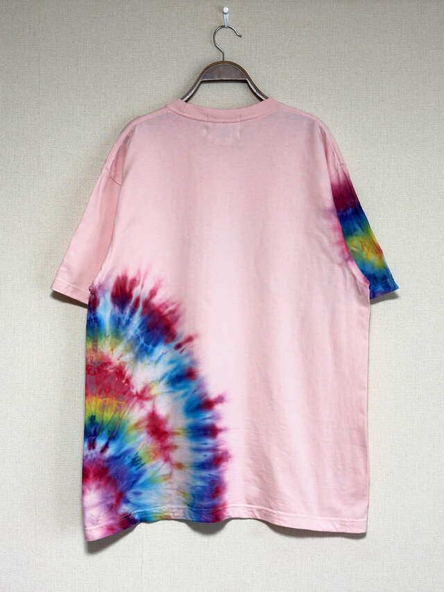 タイダイ Tシャツ XLサイズ ピンク×カラフル COLORFREEYTHM HD26-62