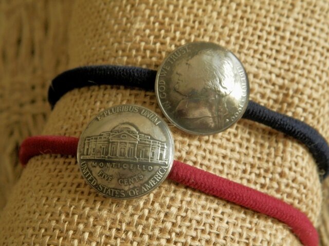 H43 USA Coin Hair Elastic×2set | iichi 日々の暮らしを心地よくする