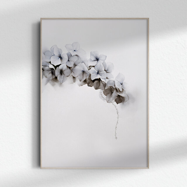 儚い色の紫陽花 タイプD 】アジサイ 初夏 ボタニカル 水彩 絵画