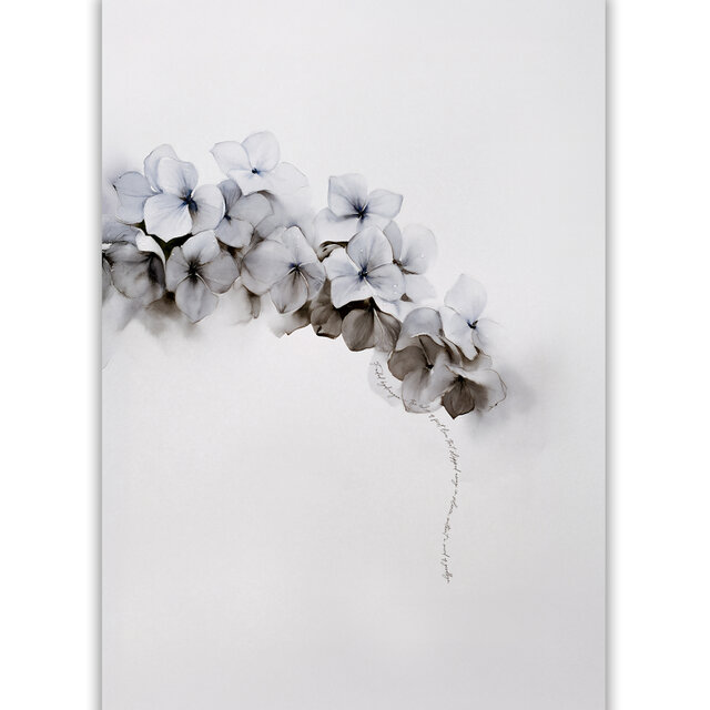 儚い色の紫陽花 タイプD 】アジサイ 初夏 ボタニカル 水彩 絵画