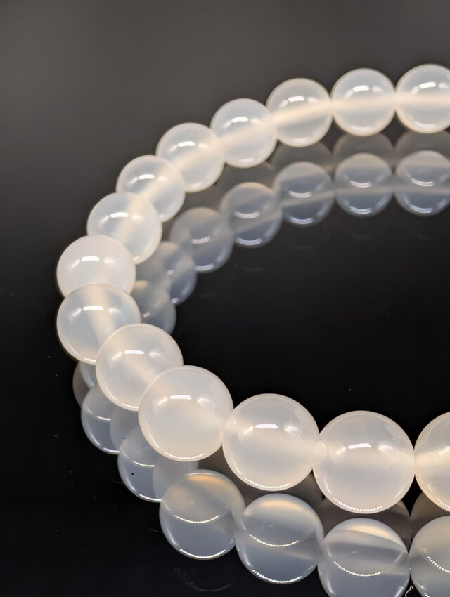 パワーストーン】ホワイトカルセドニー 8mm ブレスレット 【メンタル