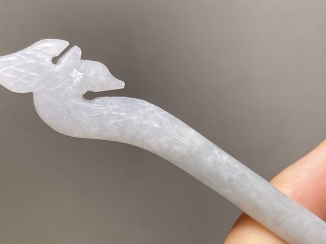 KZ4-104 美品 氷糯種 簪 ミャンマー産 天然 A貨 本翡翠 1本 簪 龍 KZ4-108 氷糯種 簪 白瓷 ミャンマー産 天然 A貨 本翡翠 1本 簪 ほう