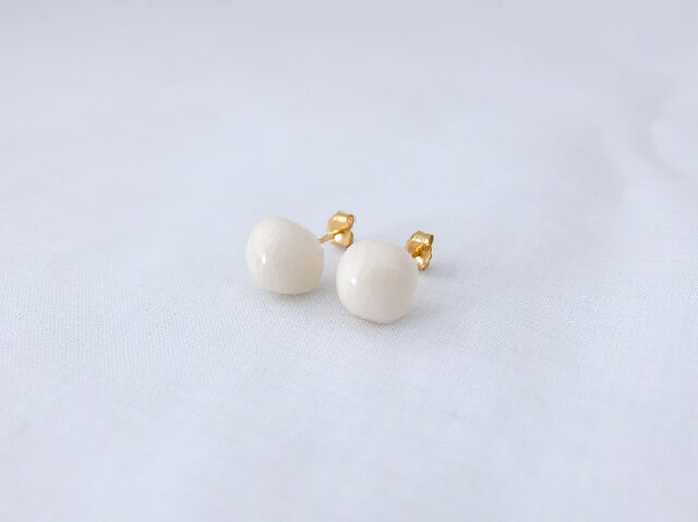 ピアス grain 白薩摩10㎜ K14GF | iichi 日々の暮らしを心地よくする