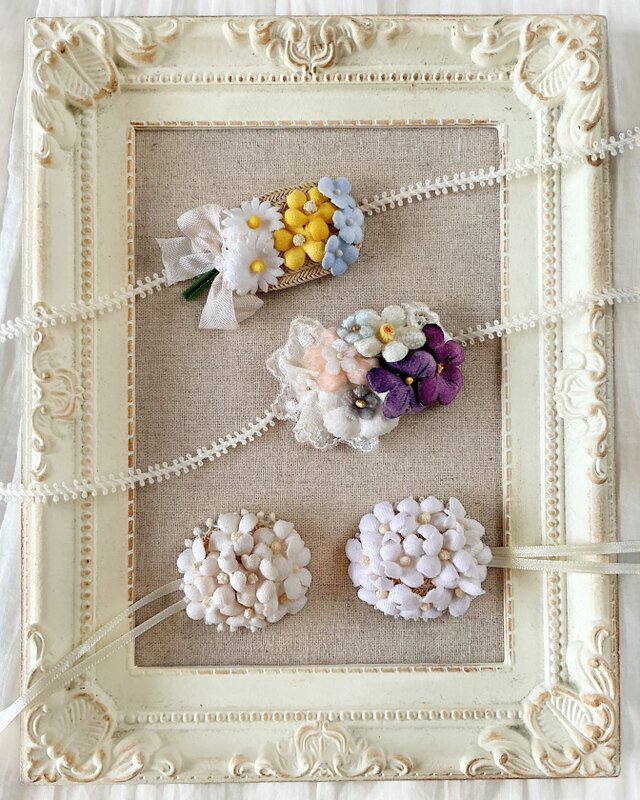 ˚✧₊⁎❤︎ アンティーク 小花のヘッドドレス①❤︎⁎⁺˳✧༚ フランスアンティーク ドール用小花のスモールヘッドドレス(S) | iichi 日々の暮らしを