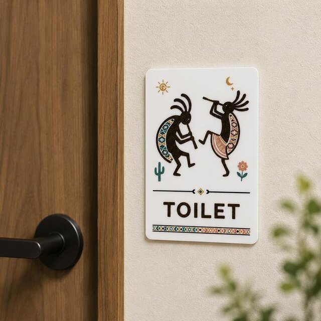 送料無料】 TOILET サインプレート ココペリ 2サイズ展開 トイレサイン
