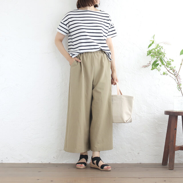 すとんときれい 広がりすぎないワイドパンツ 長さ選べる 東炊き