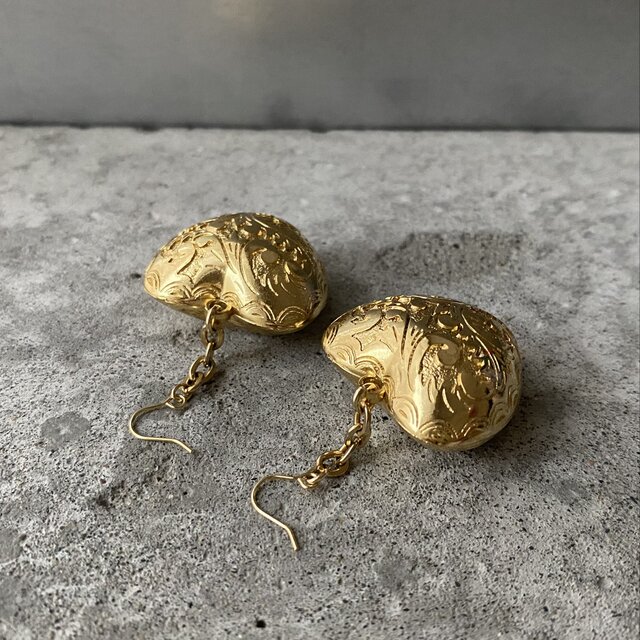 Vintage 80s-90s USA retro botanical big heart pierce | iichi 日々