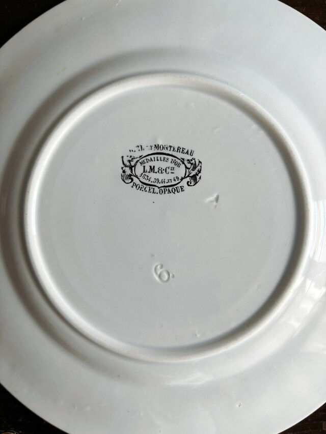 Creil & Montereau クレイユモントロー レリーフ 平皿 フランス