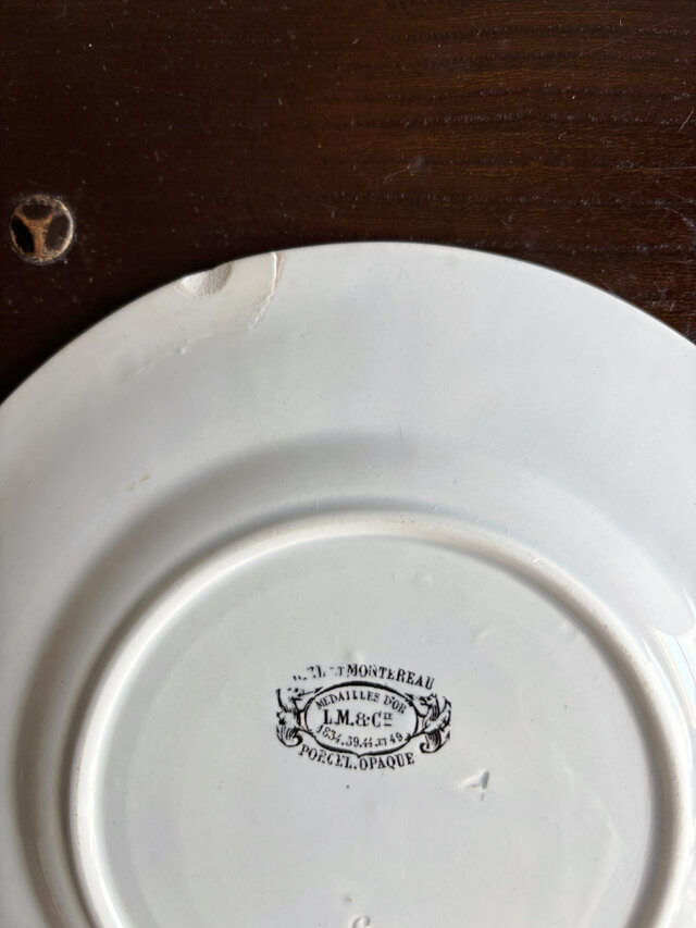 Creil & Montereau クレイユモントロー レリーフ 平皿 フランス