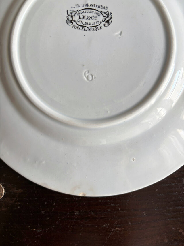 Creil & Montereau クレイユモントロー レリーフ 平皿 フランス