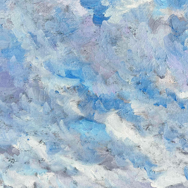 原画 油彩「 朝の空 20260820」絵画・F3（22×27㎝）アート・キャンバス