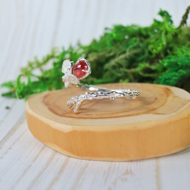 花枝-紅露 レッドスピネルのリング Silver925 | iichi 日々の暮らしを