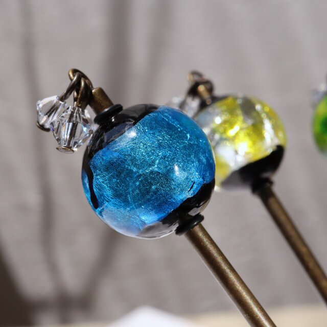 ほたる玉 かんざし とんぼ玉 一本簪 ホタルガラス 工芸品 ホタル玉 髪