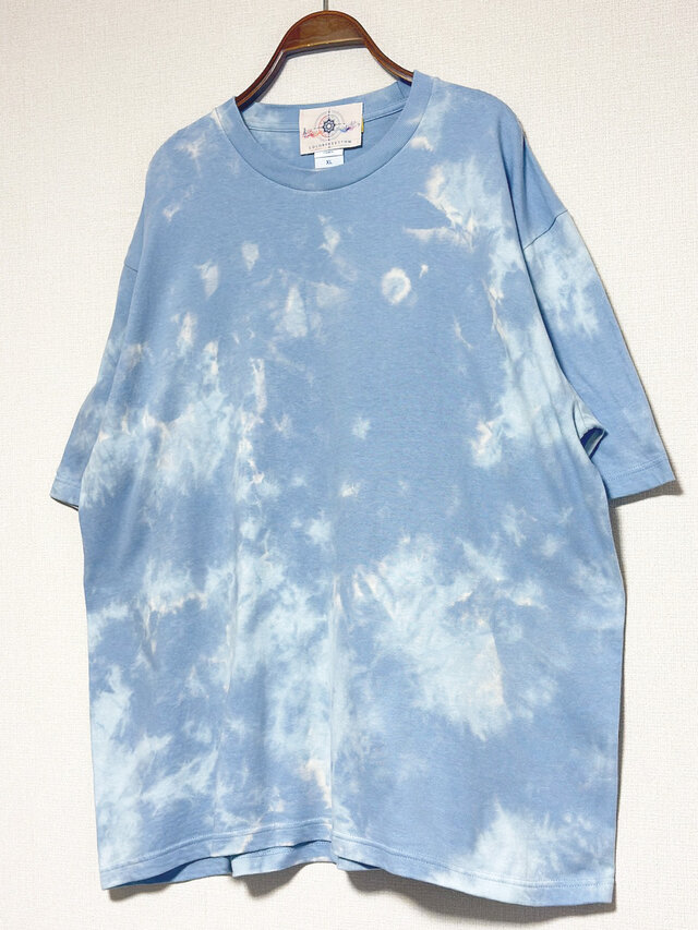 タイダイ ビッグシルエット Tシャツ XL アシッドブルー ムラ染め