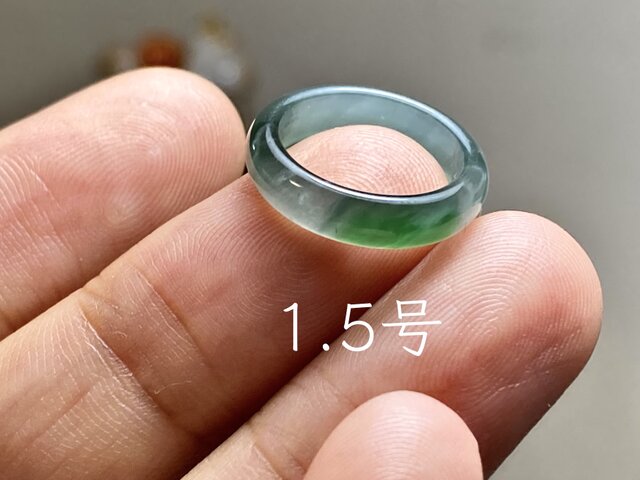 L18-245 ピンキーリング 氷種 森緑 1.5号 グアテマラ産 A貨 本翡翠 
