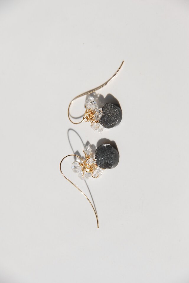 Kaya】 ✴︎14kgf✴︎ アイリスアゲート ドゥルージー ピアス Kaya