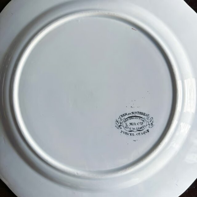 Creil&Montereau 彩色 いちご レリーフ皿 平皿 クレイユエモントロー