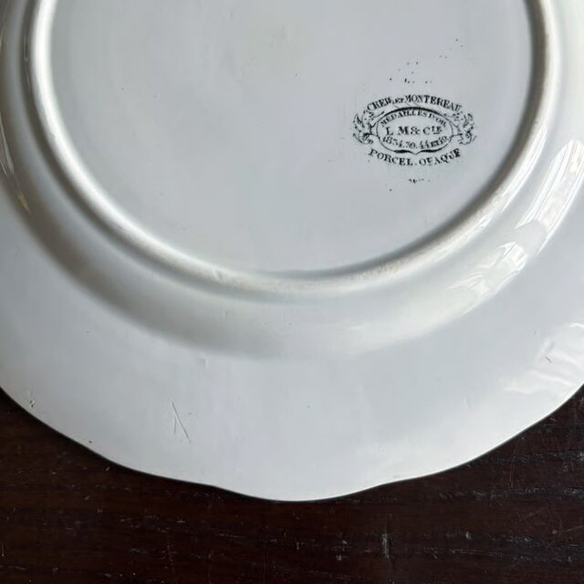 Creil&Montereau 彩色 いちご レリーフ皿 平皿 クレイユエモントロー