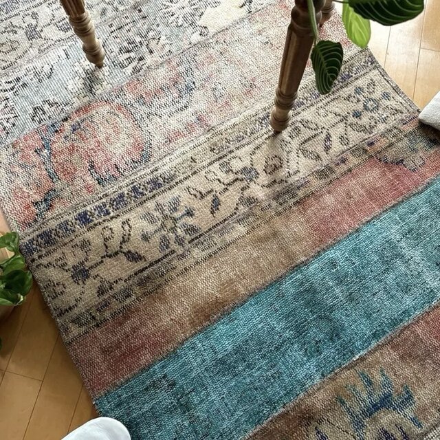 トルコヴィンテージラグ＊パッチワークウール 113×72cm 88×191 パッチ