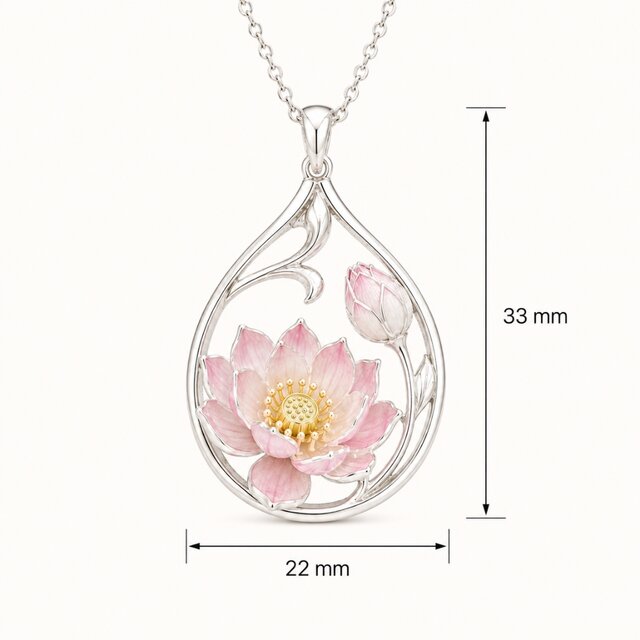 蓮の花ペンダント｜やわらかな光に咲く七宝焼ジュエリー | iichi 日々