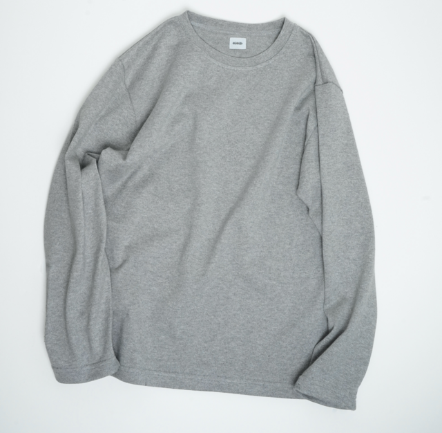 JAPAN FABRIC】 16/- 杢グレー 天竺ニット長袖TEE | iichi 日々の