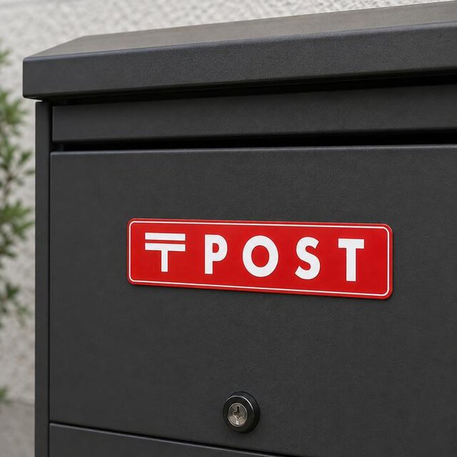 送料無料】 〒 POST 赤色サインプレート ポストサイン POSTサイン