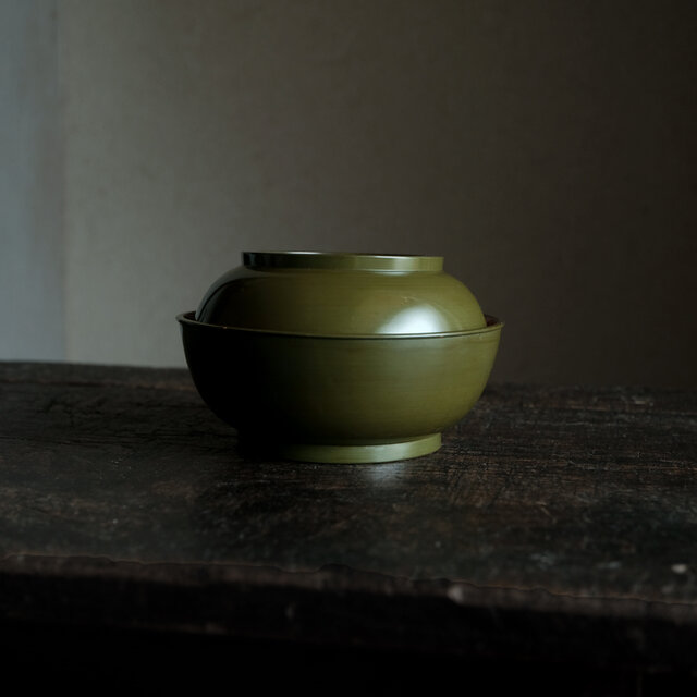 緑で素敵◇時代物 漆芸蓋付椀 古漆器 古民家 骨董・antiques 明治