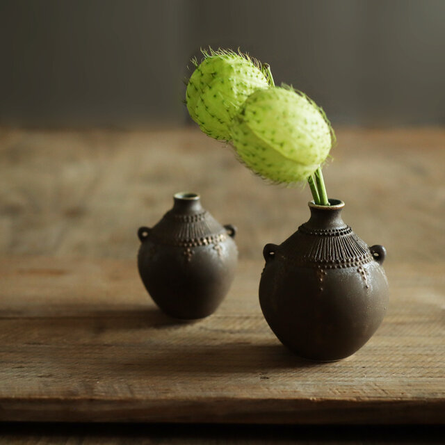 置物　一輪挿し花器　壺 壺 /金マット＆トルコ（size1) 花器 一輪挿し | iichi 日々の暮らしを